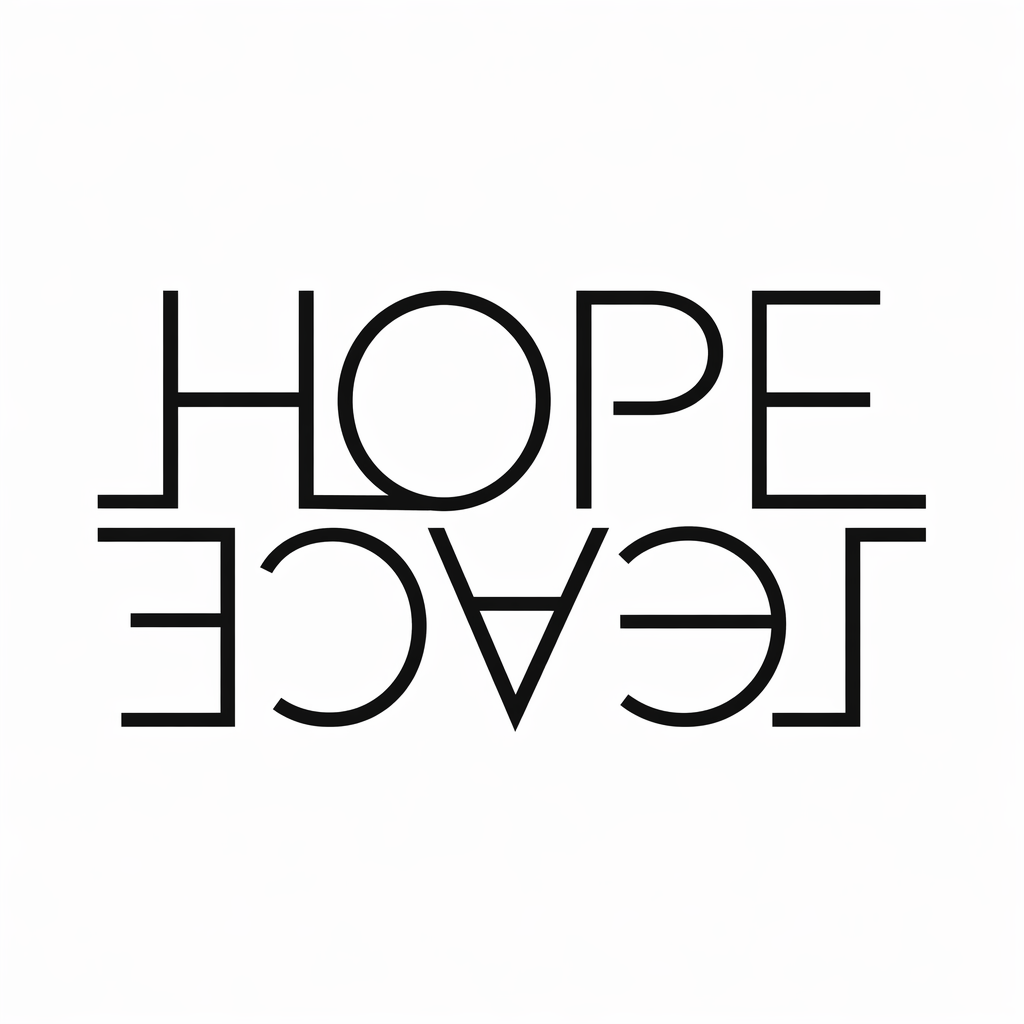 HOPE · PEACE — Clean Stencil ambigram tattoo concept