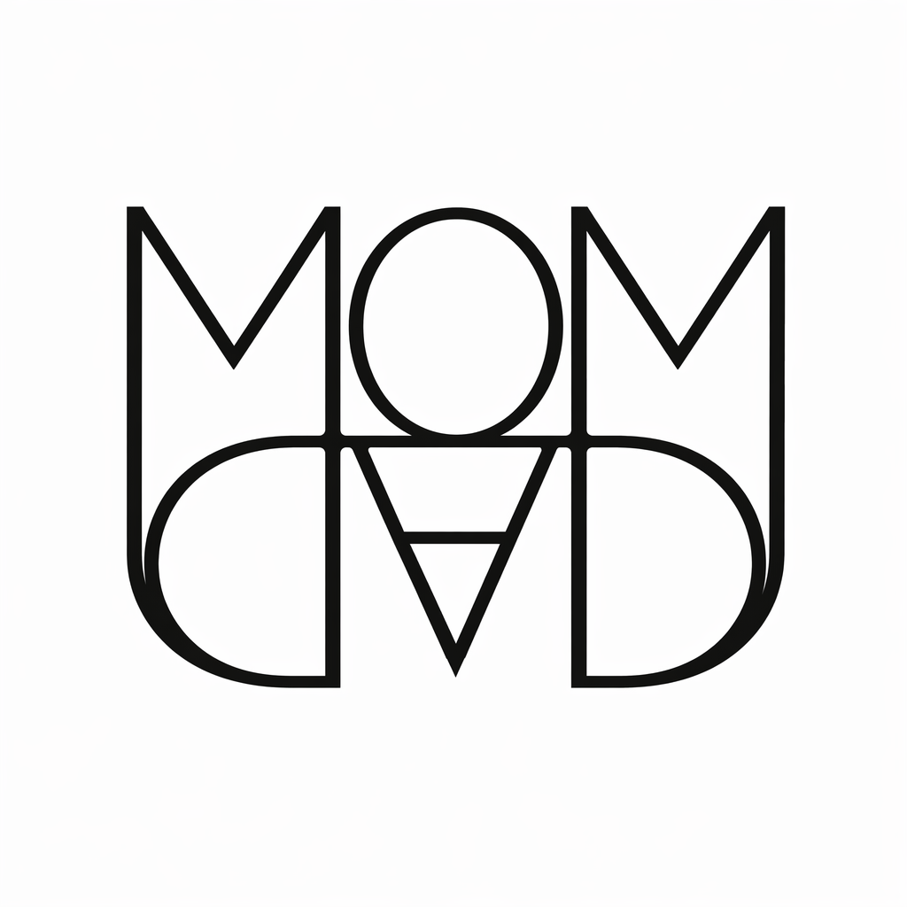 MOM · DAD — Gothic Blackwork ambigram tattoo concept